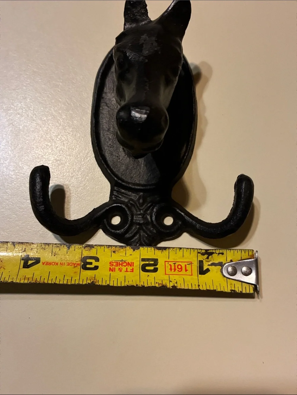 Cast Iron Horse Wall Hook Black Vintage